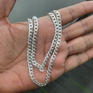 925 sterling silver cuban diamond cut chain 20 inches